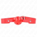 Ball Gag Roșu cu Bilă Respirabilă, 4.5 cm - Kink