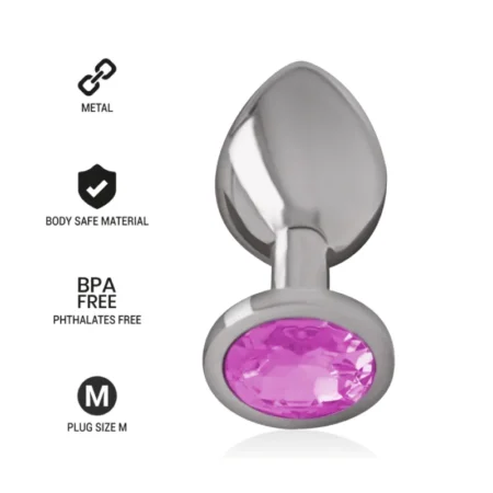 Butt Plug Metal - Diamond Pink M