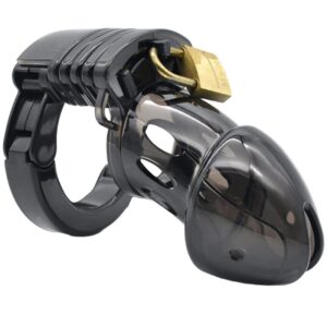 Centura de Castitate Barbati cu Inel Reglabil, Negru (4024144544263)