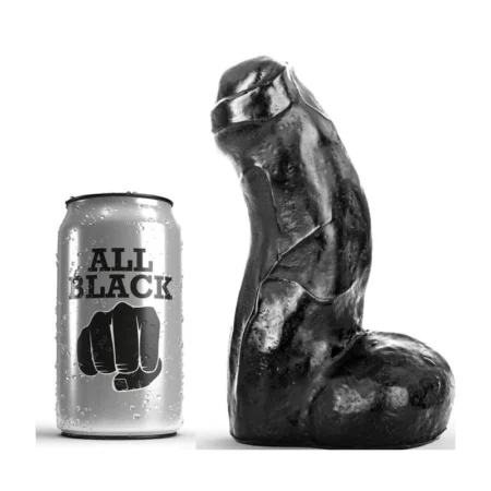 Dildo All Black Realistic Dong 17cm - dildo anal
