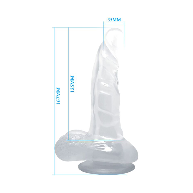 Realistic Dildo with Suction Cup Transparent 16.7 cm