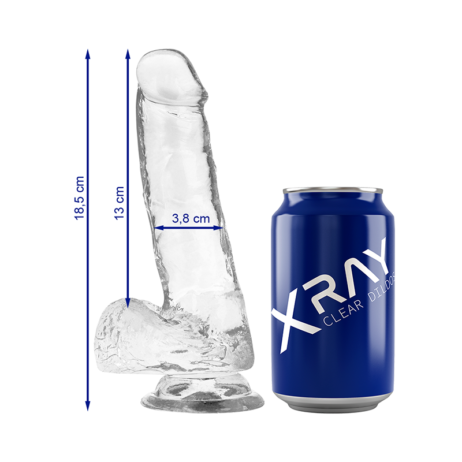 Dildo Realistic cu ventuză Transparent 18.5 cm – XRay Jelly - produs sex shop netu.ro