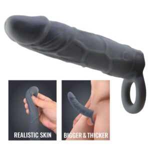 Manson Extensie Penis Realist Gri Cu Inel (6959532336733)