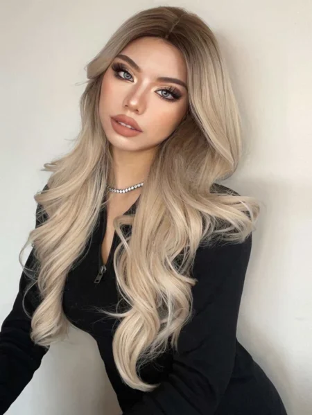 Blonde synthetic hair wig - Bianca