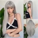 Perucă păr sintetic blond platinat - Laura