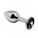 Plug Anal Metalic cu Diamant Negru, S