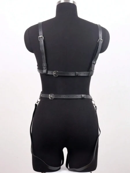 Sexy body PU leather bondage harness