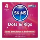 Skins – Prezervative Dots & Ribs Texturate, 4 bucăți
