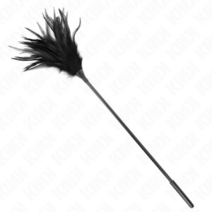 Tickler cu Pene Negre pentru Jocuri Erotice, 45 cm