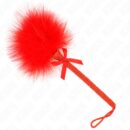 Tickler cu Puf Roșu și Fundiță pentru Jocuri Erotice, 25 cm
