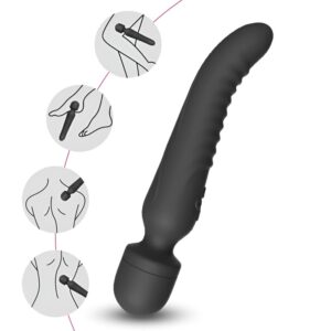 Vibrator Wand Warming, Vibrator Masaj Negru (6972377362156)