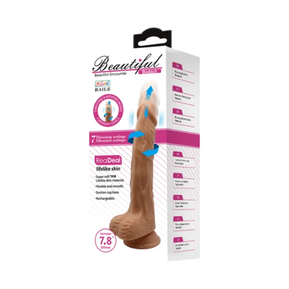 Realistic vibrator with suction cup Bodach 20cm - sexual vibrator