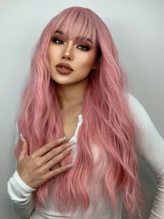Pink synthetic hair wig – Delia – netu.ro sex shop product